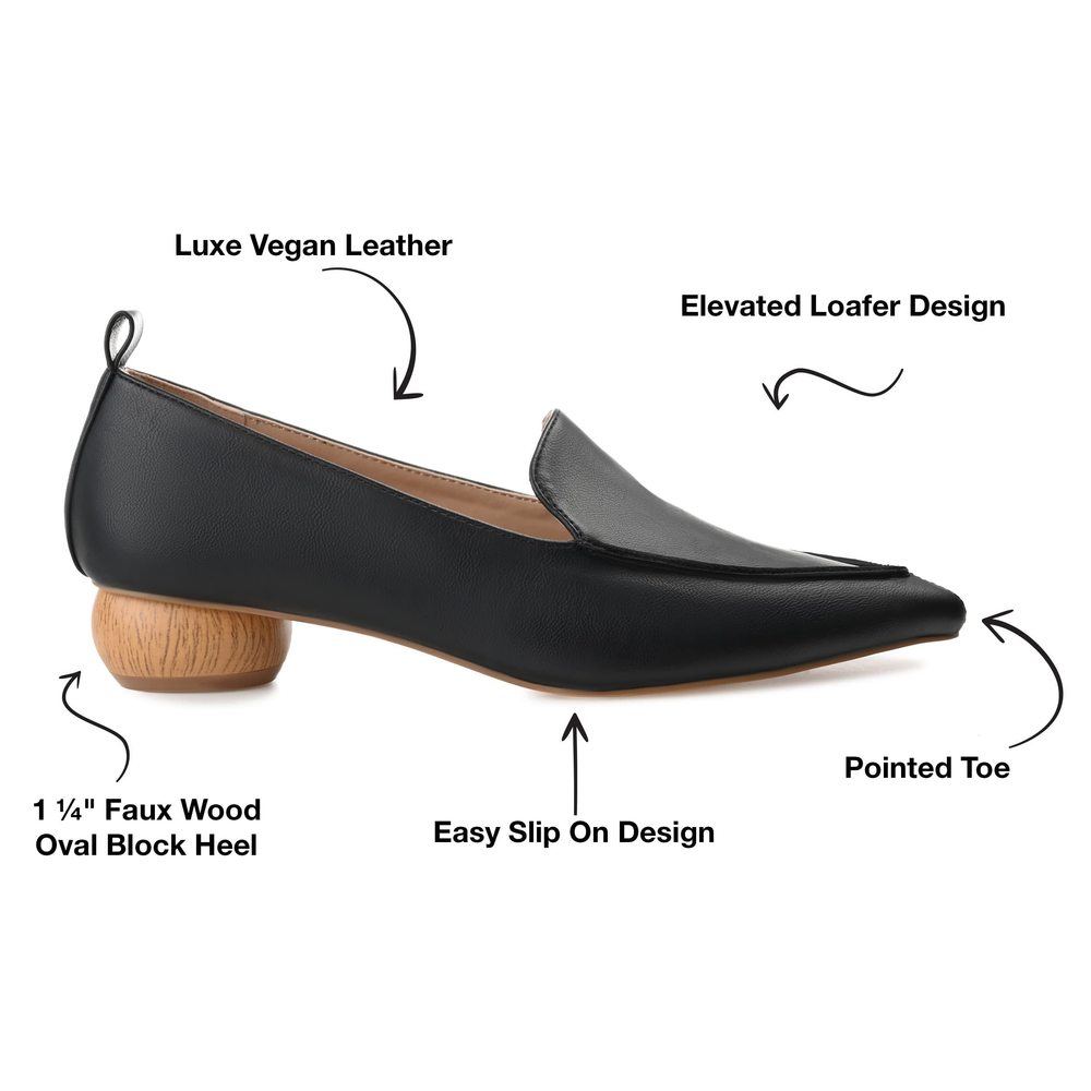 Journee Womens Maggs Wide Width Loafer Pointed Toe Slip On Flats - Picture 2 of 6